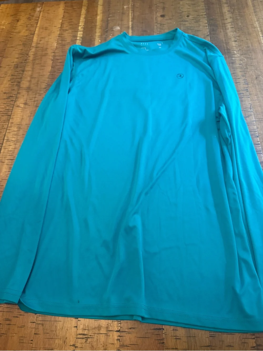 Men's Large Reel Life Teal Long-Sleeve Rash Guard with Coastal Cooler Graphic